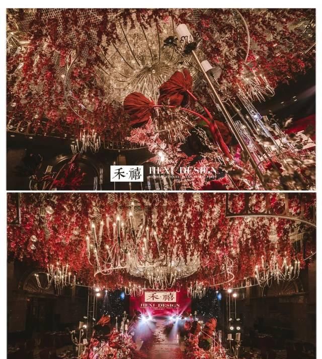  【复古】一场暗酒红与复古时尚金配搭的欧式婚礼