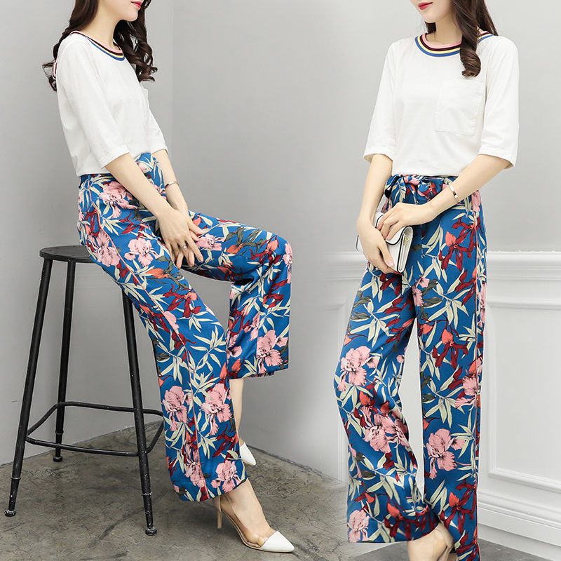 聪明女人都不穿裙子了,现流行这种阔脚裤套装,精致洋气显白嫩