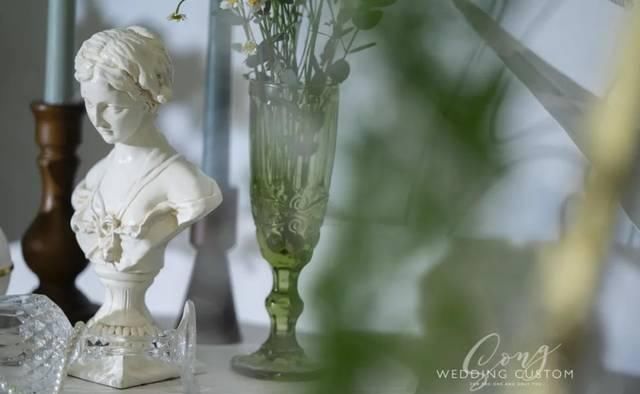 韩式■韩式简约婚礼,白色和绿色和他们的爱情一样,一拍即合!
