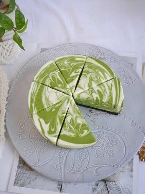  「烤箱」无需烤箱??零失败??抹茶大理石慕斯??入口即化