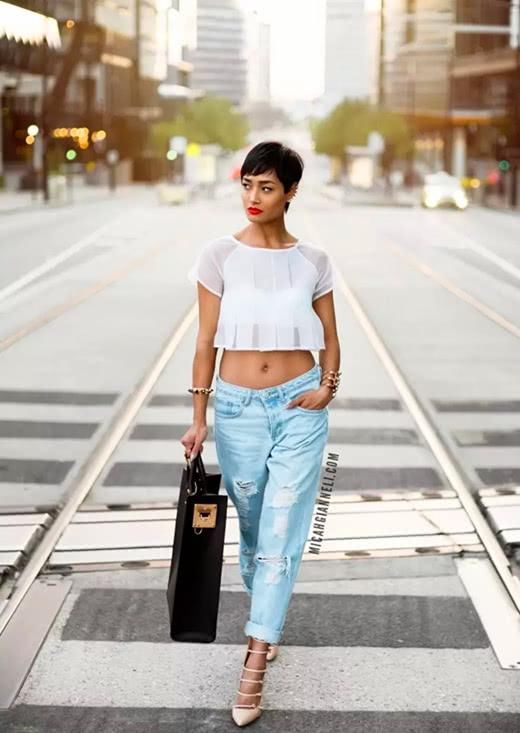 小个子牛仔裤怎么搭配,高跟鞋来拯救你的身高!