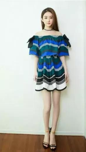 穿上一字肩,谁是你的女星呢?刘诗诗高圆圆气质,赵丽颖倪妮甜美