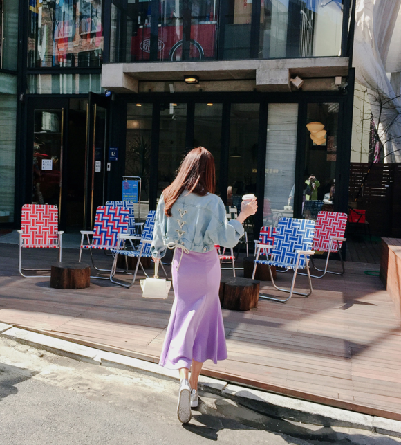 女神孙允珠，香芋蜜柚芭莎丽人娇甜牛仔装