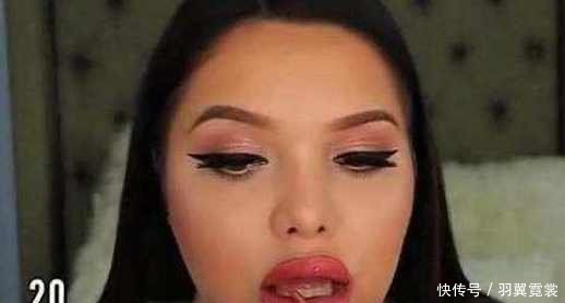 美女特别喜欢化妆，决定在嘴上涂100层口红，最后结果让人傻眼