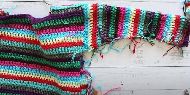  #融入#这样的钩针衫时尚又洋气，大胆融入自己喜欢的配色，彩虹衣教程