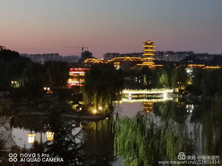 夜色下的青州古城，美极了