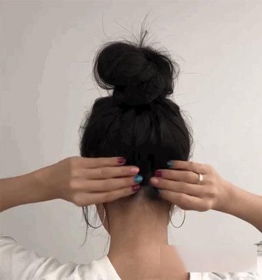 真头发做大丸子头一分钟够用了!