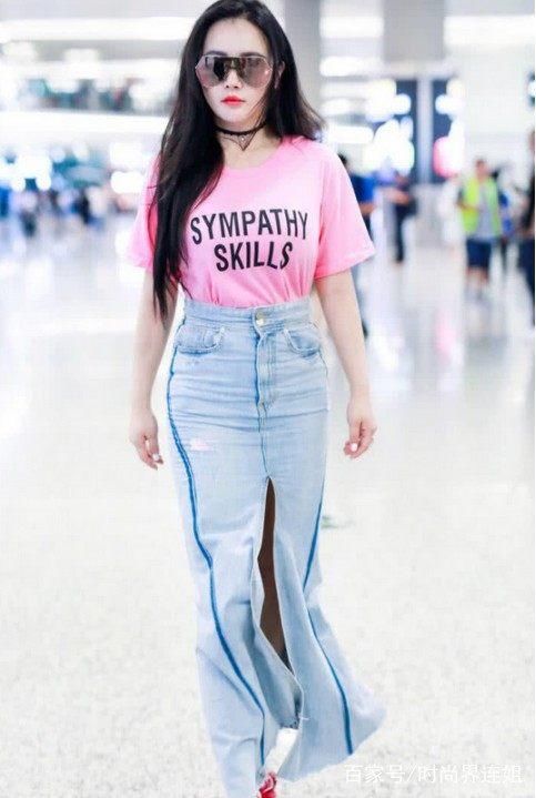 穿上紧身裙的冉莹颖，这身材真是一般人比不了啊