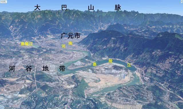  『达州』四川东北部五个地级市简易地势图：南充，广元，广安，达州和巴中