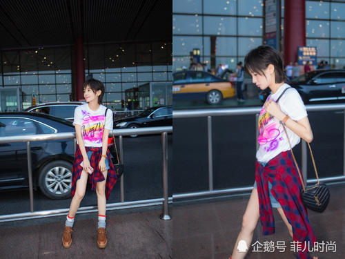 王子文穿短裤现机场，不想却被包包外的小包抢镜，网友：这叫潮流