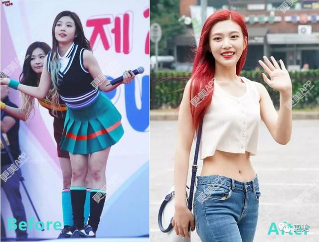 景甜凸出的小肚子衣服都遮不住，体型快和蒋欣一样了