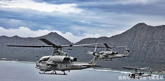 「告别」夏威夷上空的“蝰蛇”美国海军陆战队AH-1Z武装直升机告别飞行