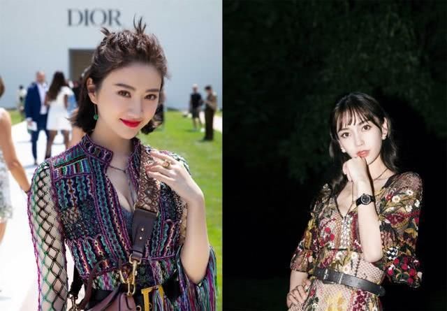 同样是渔网裙，Angelababy只比景甜少一个包，差别就这么大?