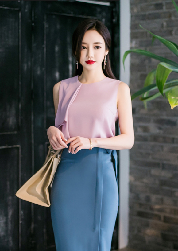 女神孙允珠，紫菱草浪漫纱纺飘带王妃衣裙