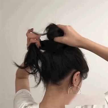 真头发做大丸子头一分钟够用了!