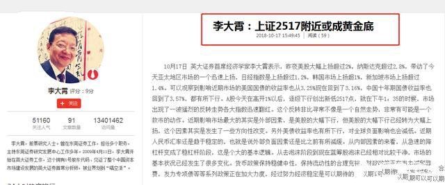 如何看待李大霄的黄金底2517点跌破了?