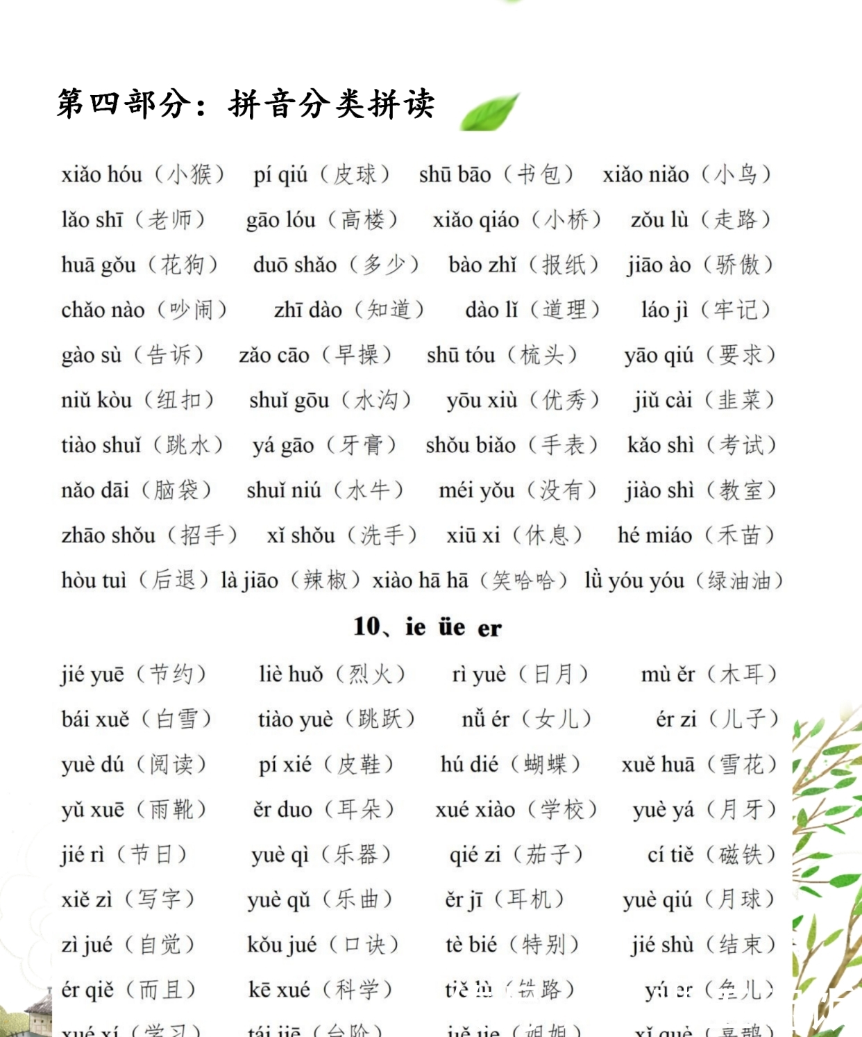 一年级语文拼音想要不丢一分?拼音分类