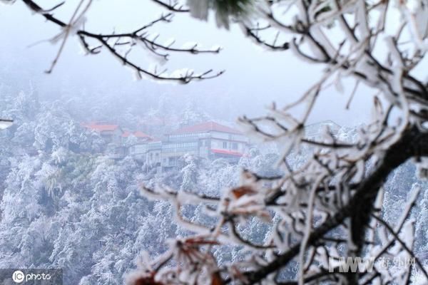 江西庐山迎来2019年入冬首场降雪和雾凇双景观