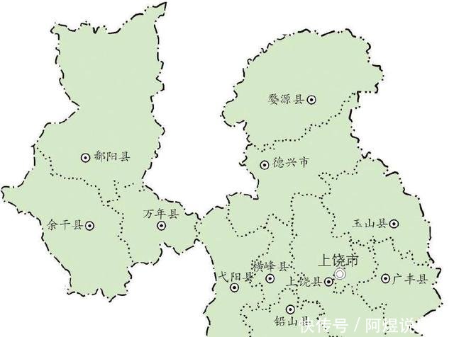 江西地图形状就像三姨太，上饶被景德镇和鹰潭挤得分两块