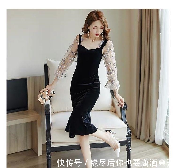  鱼尾裙■性感与妩媚缺一不可，展现出女性迷人的锁骨