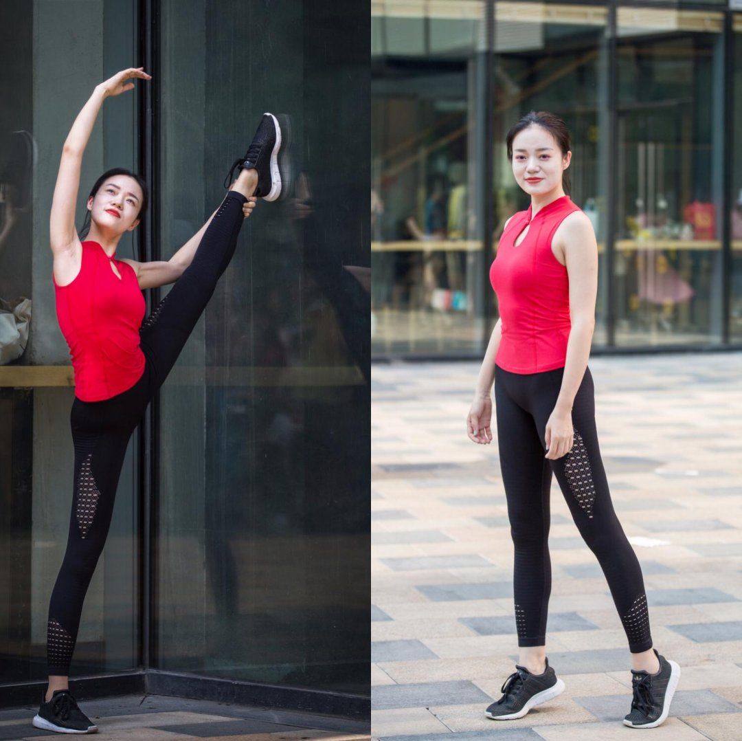 街拍:当好身材遇到打底裤，才知道什么是性感好看