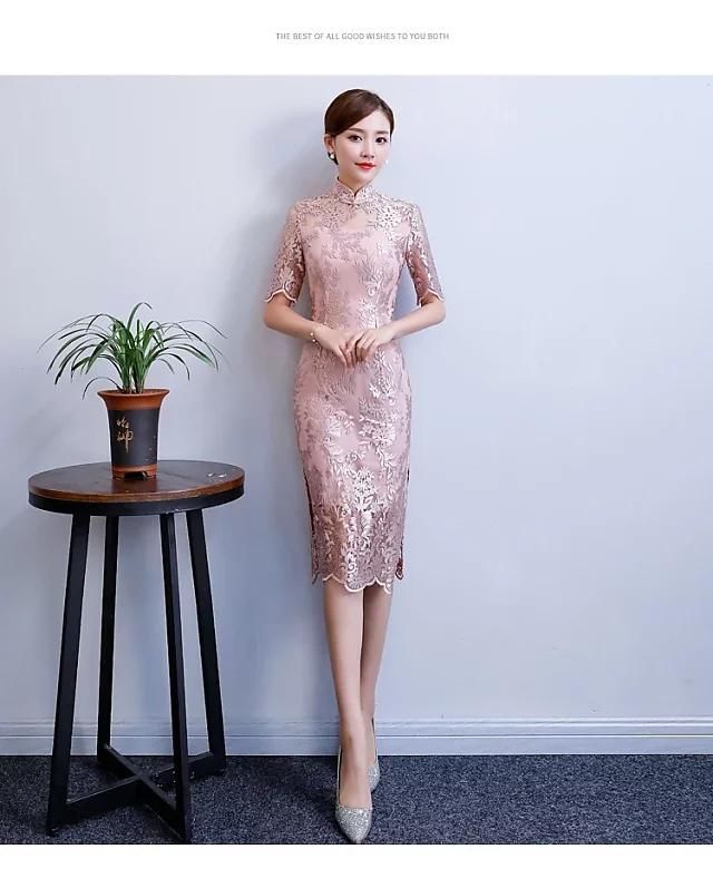 秋天也有蕾丝风，水溶蕾丝绣花旗袍，怎么这么好看？