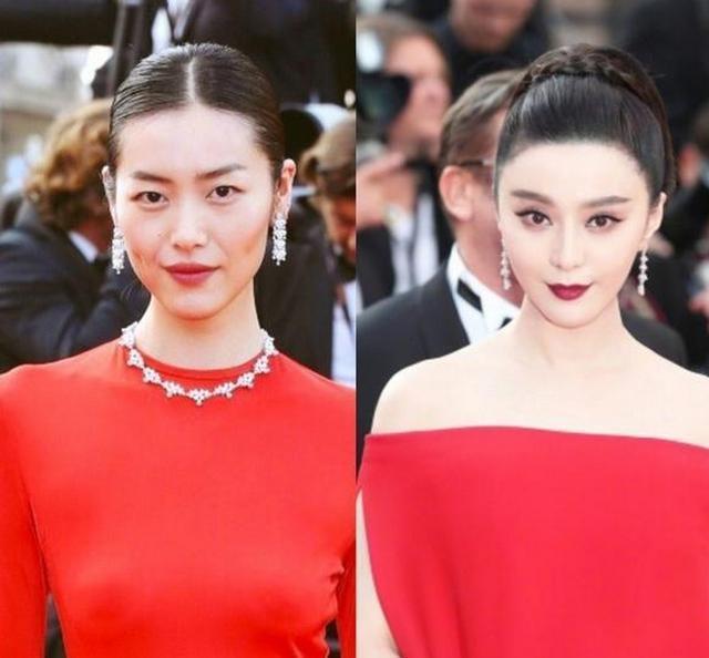 范冰冰与刘雯穿红裙同台比美，范冰冰颜值完胜，却输了在这一点上