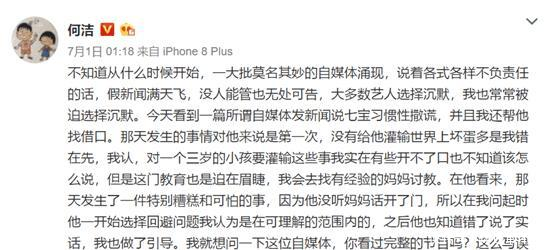 儿子被造谣, 何洁怒斥媒体“垃圾东西”, 网友评论扎心了