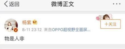 杨紫发博秒删又换微信头像 疑朋友圈截图证实情变