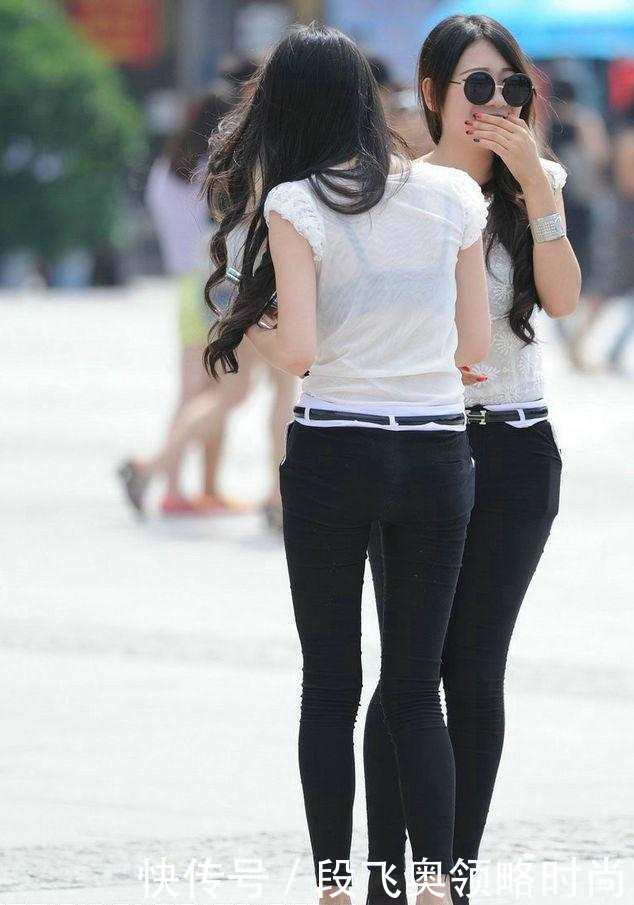 身材不的好妹子,穿搭紧身裤,也是俏皮可人!