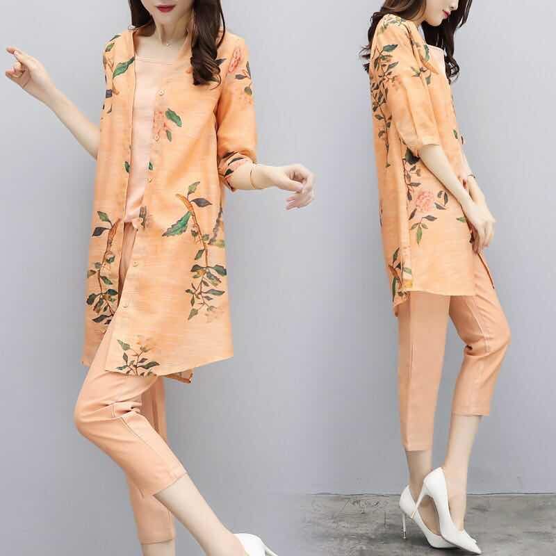 屁股大的女人别穿紧身裤，今年巨流行这样的棉麻套装，遮肉又清凉