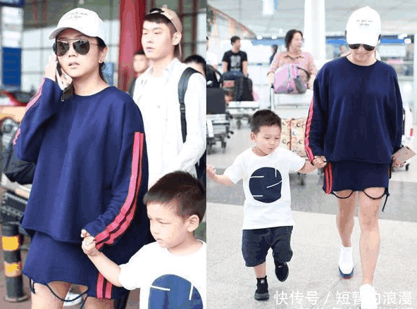 何洁现机场, 破烂裙子惹争议, 网友: 分分钟想扯掉下面那根绳!