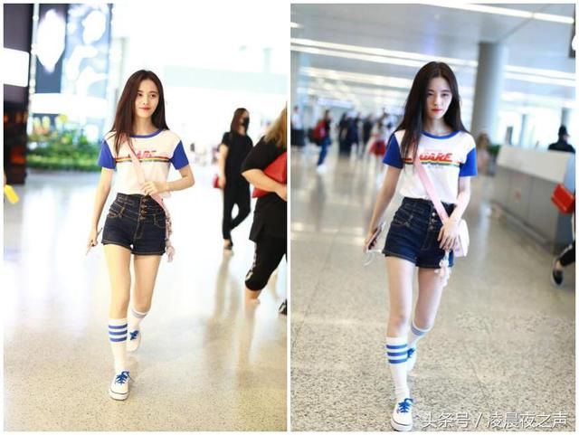 鞠婧祎穿4颗扣的收腰牛仔裤亮相，76斤还嫌腰粗，网友：羡慕嫉妒