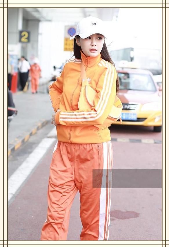没蔡依林气场真别穿橘色运动装，像沈梦辰这样穿成环卫工就尴尬了
