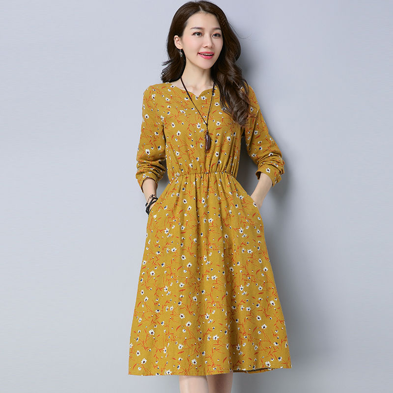 中秋新上了一波中高级“棉麻”秋裙，时尚美嫩，有一件就足够美了