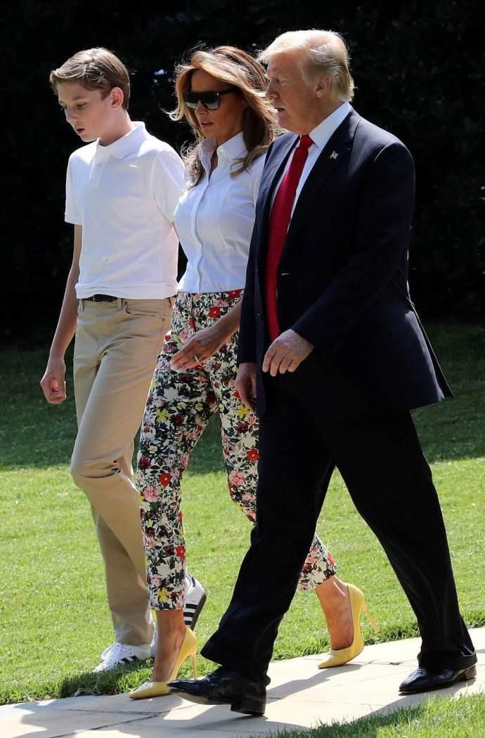 特朗普12岁儿子身高快赶上190cm父亲，颜值真的高，真正的高富帅