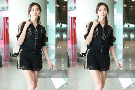 当44岁林志玲穿上短裤, 网友: 终于见识了粉嫩膝盖, 娶到她有福了