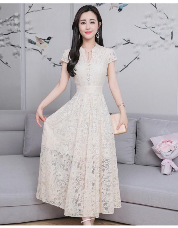 近来流行的蕾丝连衣裙，买5件也不贵，上身尽显气质