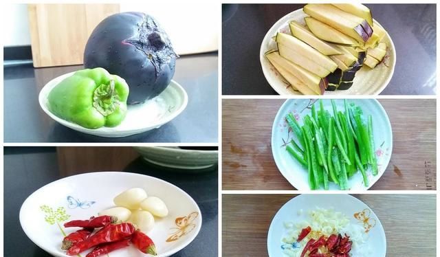  「辣椒」做茄子炒辣椒，这一步不用油不用水，但千万不能少，否则就不好吃