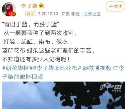  『持续一年』李子柒又学会了新技能！新视频中自己印染布料，持续一年获赞无数