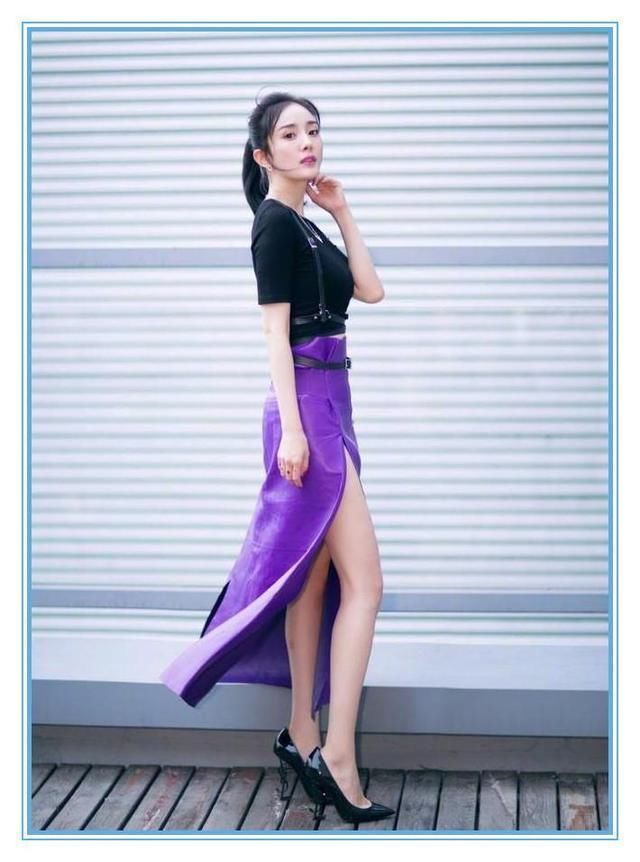 把外套系腰上算什么？杨幂直接系在肩上，网友：这效果我服！