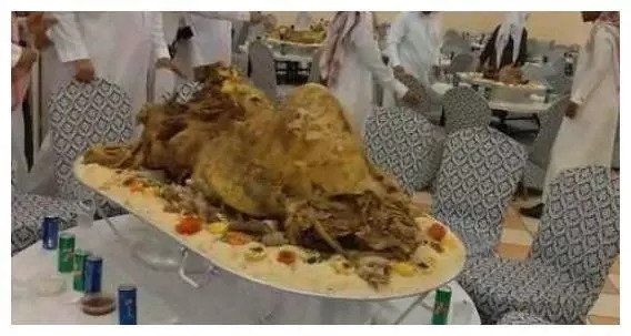 迪拜的土豪请客吃饭，整只烤骆驼上来，直接上手开撕