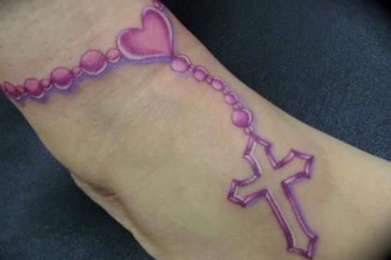 脚链纹身 融入肌肤的时髦脚链