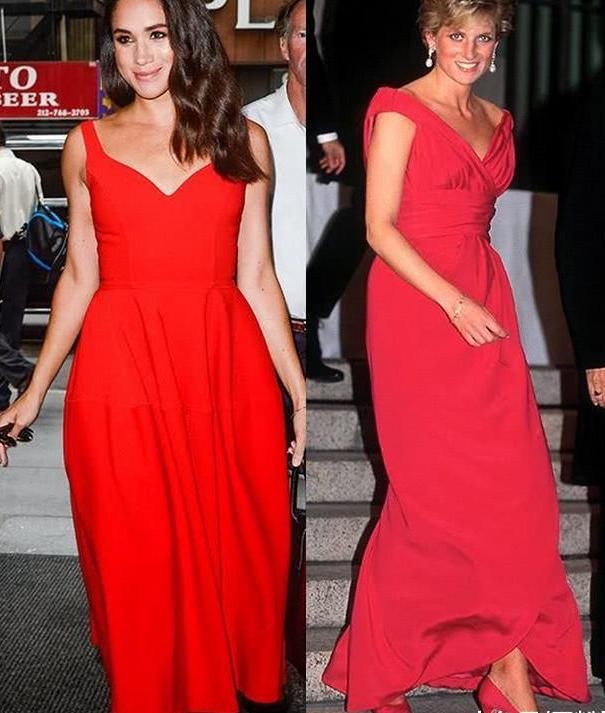 梅根王妃多次模仿戴安娜的穿衣风格, 两人的画风却截然相反!