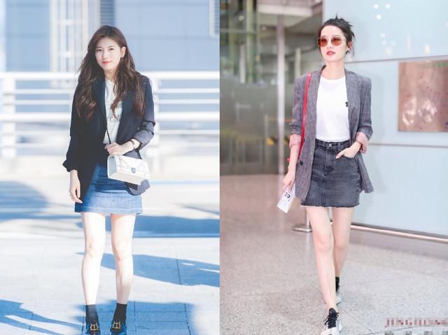 当裴秀智与李沁同穿西装配短裙，终于明白什么叫身材与气质并存!