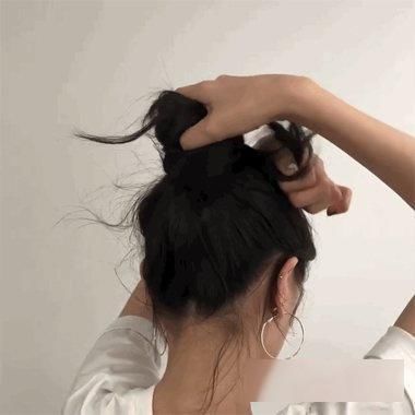 真头发做大丸子头一分钟够用了!