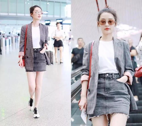 经典回归，秦岚马思纯把格纹穿得很高级