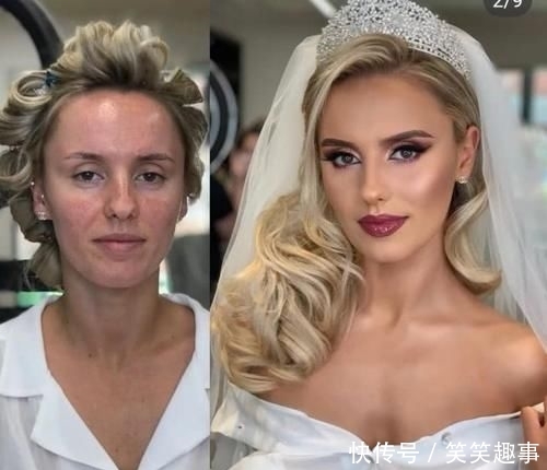  『气质』欧美新娘化妆前VS化妆后，简直是网红和明星的区别，太可怕了！