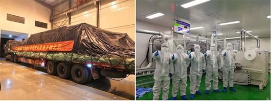  富田@政府商请调拨 富田精工首条平面口罩生产线运达北京