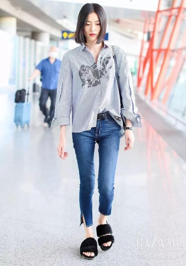 不骗你，刘雯衣橱里可能有180条牛仔裤!